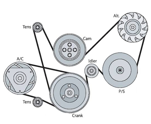 Serpentine Belt Routing & Replacement (Example Diagram) - In The