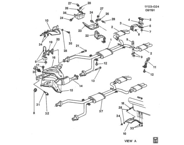 1992 to 1996 Corvette Dual Exhaust System